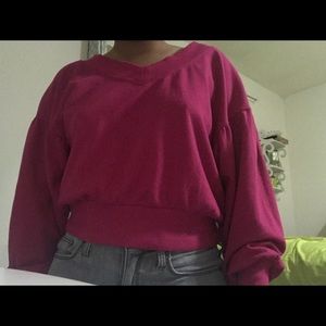 Pink Crop Long Sleeve